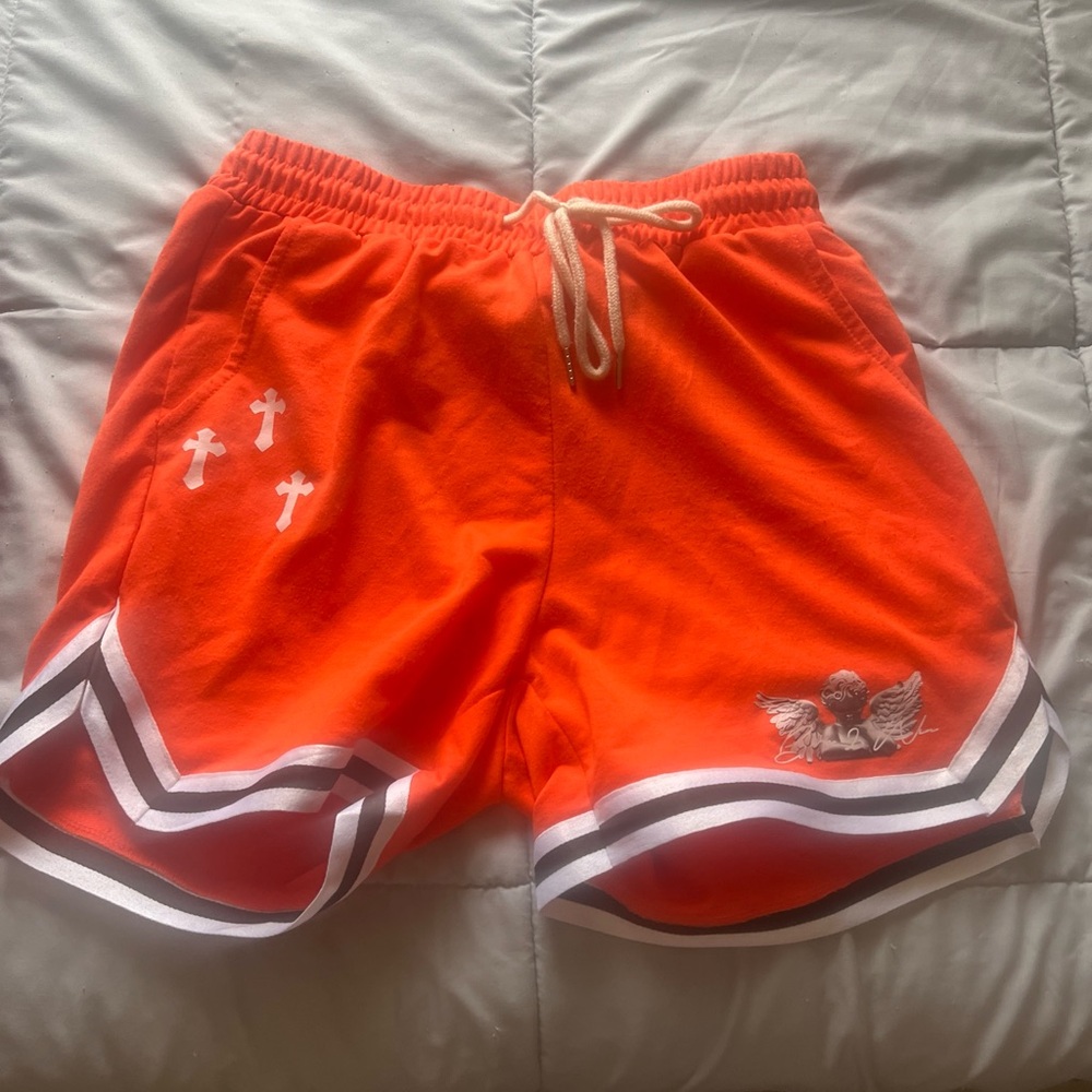 Orange athletic shorts